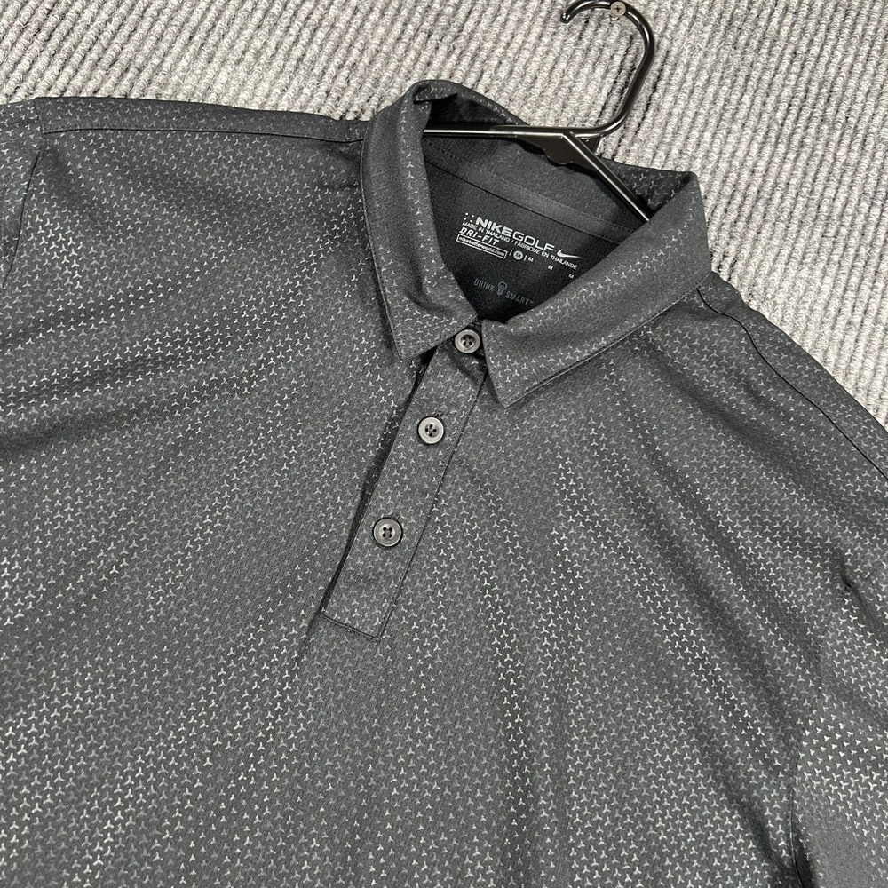 Nike x Jim Beam Black Polo Shirt Mens Medium Short Sleeve Golf Outdoor Drink